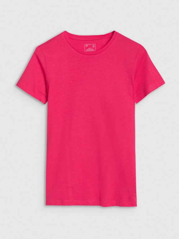 Damski t-shirt basic 4F 4FWSS25TTSHF1995 - różowy