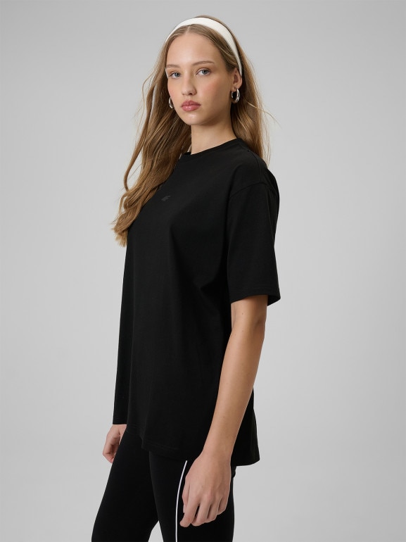 Damski t-shirt basic 4F 4FWSS26TTSHF2744 - czarny