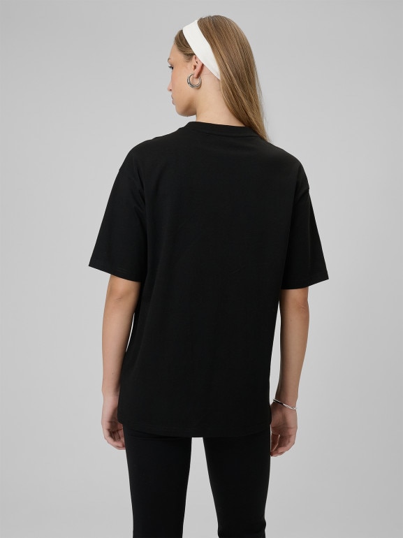 Damski t-shirt basic 4F 4FWSS26TTSHF2744 - czarny