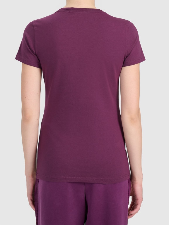 Damski t-shirt basic 4F 4FWSS26TTSHF2771 - fioletowy