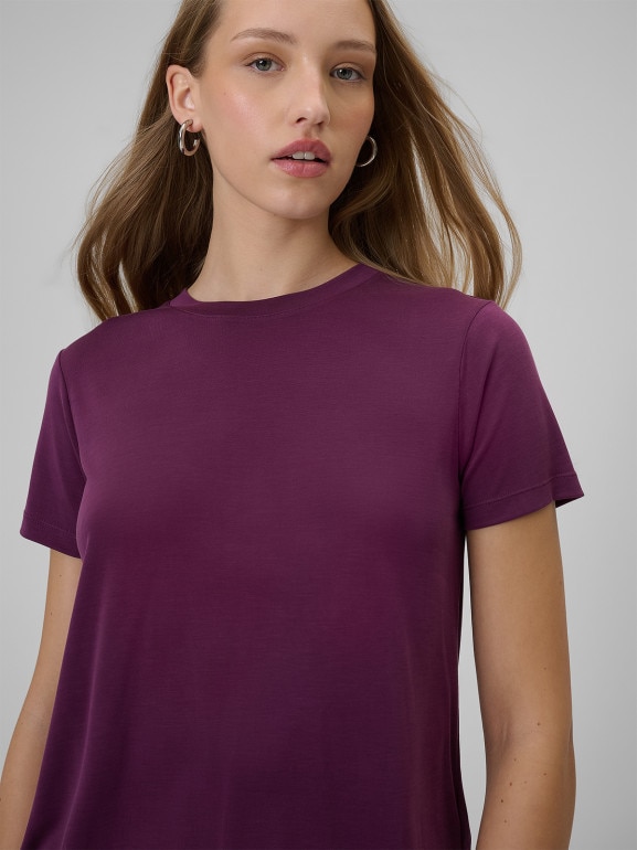 Damski t-shirt basic 4F 4FWSS26TTSHF2773 - fioletowy