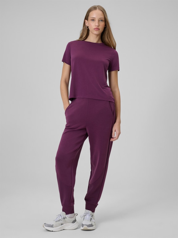 Damski t-shirt basic 4F 4FWSS26TTSHF2773 - fioletowy