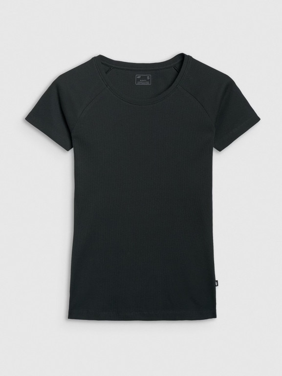 Damski t-shirt bez nadruku 4F 4FRSS25TTSHF2790 - czarny