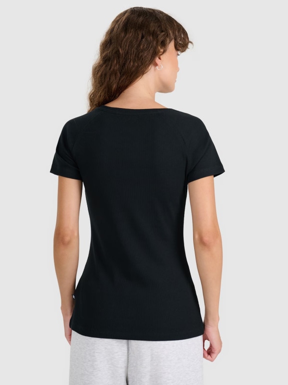 Damski t-shirt bez nadruku 4F 4FRSS25TTSHF2790 - czarny