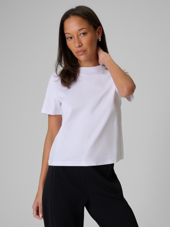 Damski t-shirt bez nadruku 4F 4FRSS26TTSHF3985 - biały