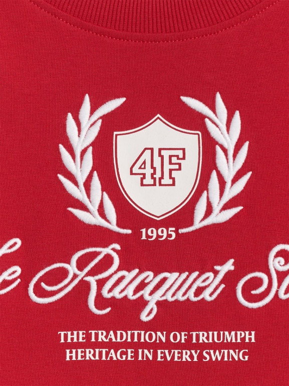 Damski t-shirt boxy z nadrukiem 4F 4FWSS26TTSHF2738 - czerwony