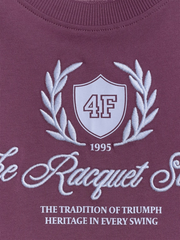 Damski t-shirt boxy z nadrukiem 4F 4FWSS26TTSHF2738 - burgundowy