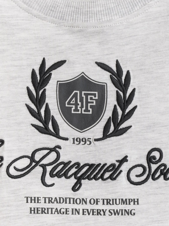 Damski t-shirt boxy z nadrukiem 4F 4FWSS26TTSHF2738 - szary