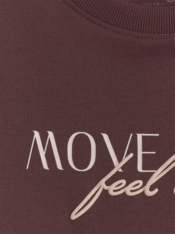 Damski t-shirt boxy z nadrukiem 4F 4FWSS26TTSHF2743 - brązowy