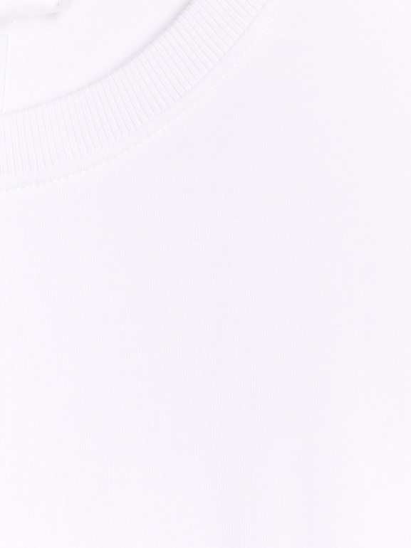 Damski t-shirt crop top 4F 4FWAW25TTSHF2971 - biały