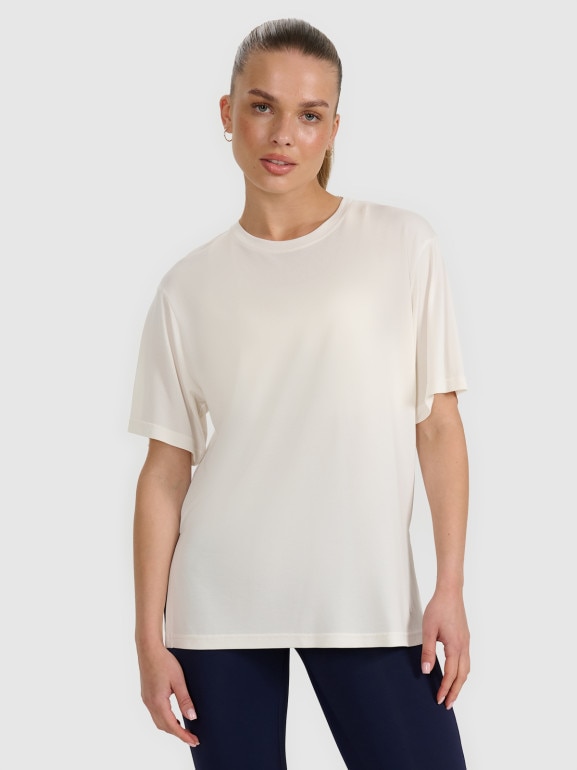 Damski t-shirt oversize 4F 4FRAW25TTSHF3408 - biały