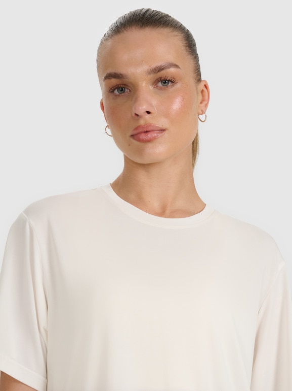 Damski t-shirt oversize 4F 4FRAW25TTSHF3408 - biały