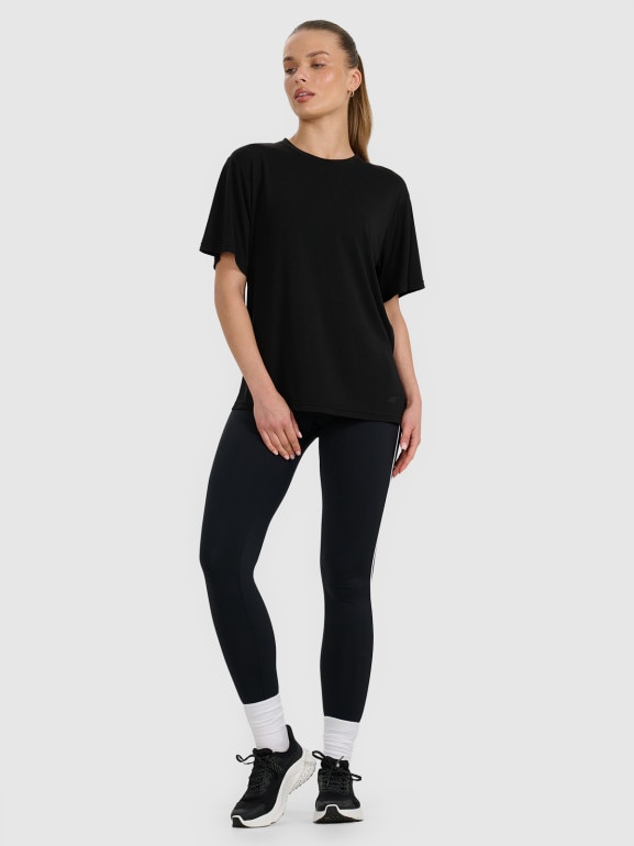 Damski t-shirt oversize 4F 4FRAW25TTSHF3408 - czarny