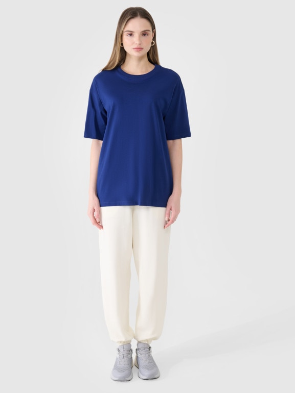 Damski t-shirt oversize 4F 4FRSS25TTSHF2694 - granatowy