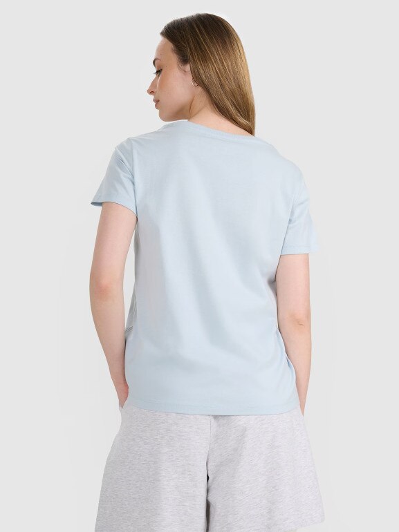 Damski t-shirt oversize 4F 4FRSS25TTSHF2778 - niebieski