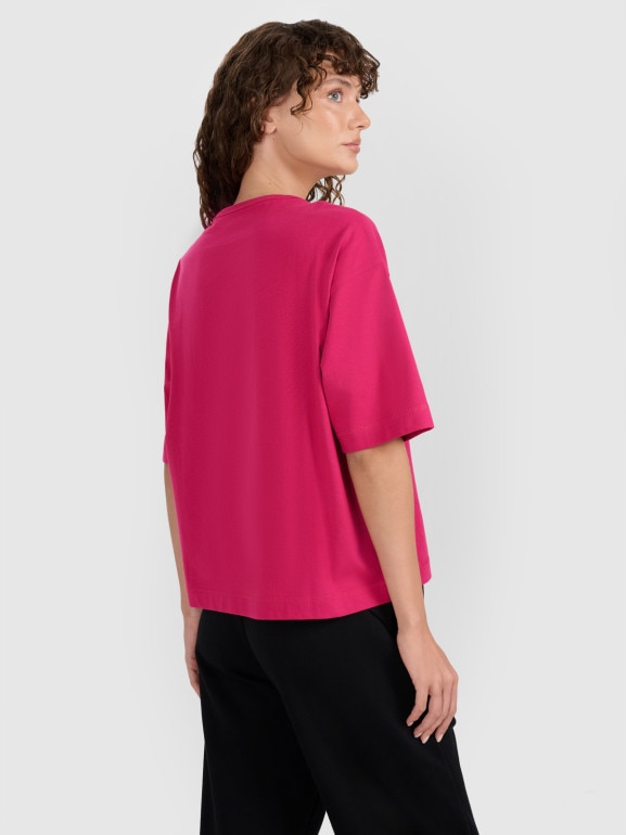 Damski t-shirt oversize 4F 4FWAW25TTSHF2350 - różowy