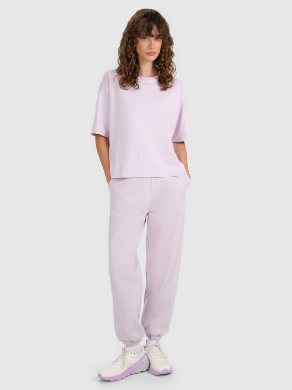 Damski t-shirt oversize 4F 4FWAW25TTSHF2350 - fioletowy