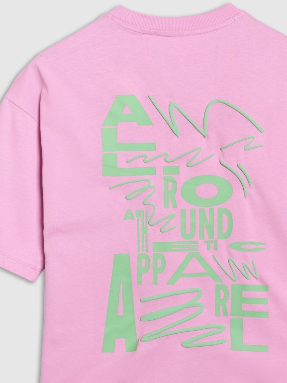 Damski t-shirt oversize z nadrukiem 4F 4FRSS25TTSHF2787 - różowy