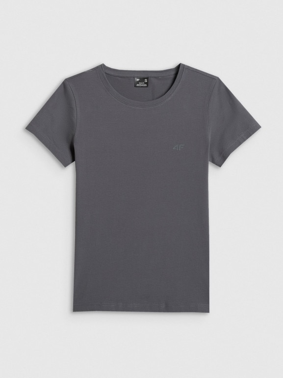 Damski t-shirt slim 4F 4FRSS26TTSHF3628 - szary