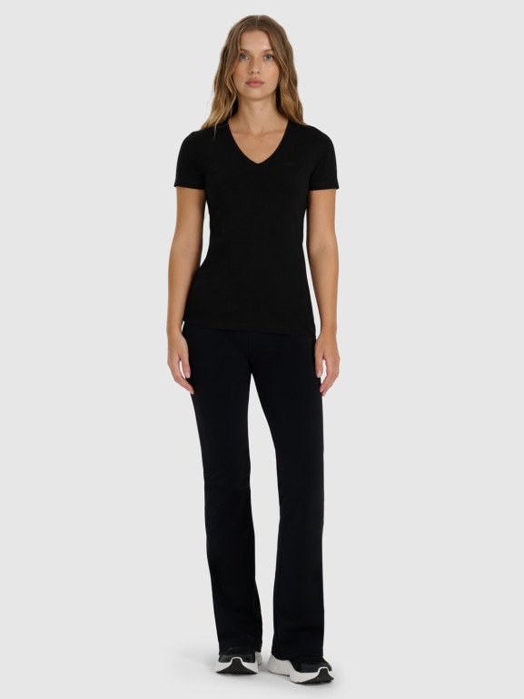 Damski t-shirt slim basic 4F 4FWAW25TTSHF2969 - czarny