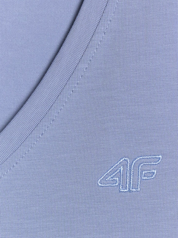 Damski t-shirt slim basic 4F 4FWAW25TTSHF2969 - niebieski