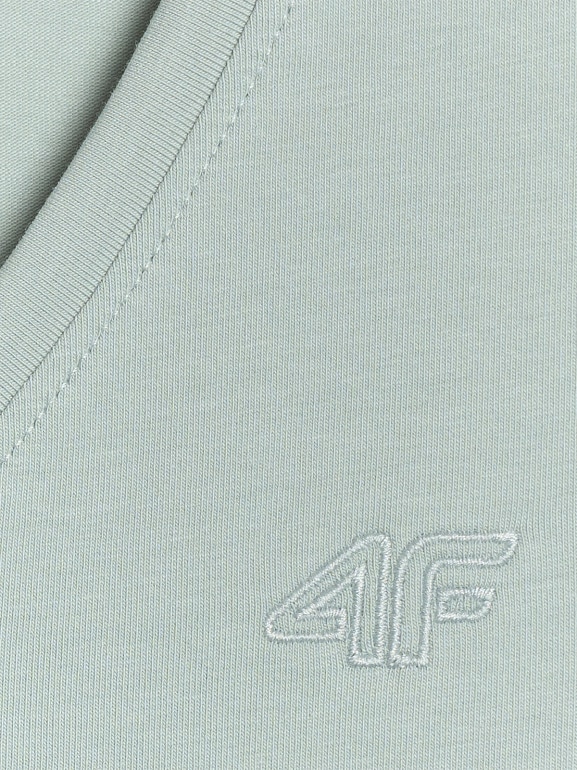 Damski t-shirt slim basic 4F 4FWAW25TTSHF2969 - zielony