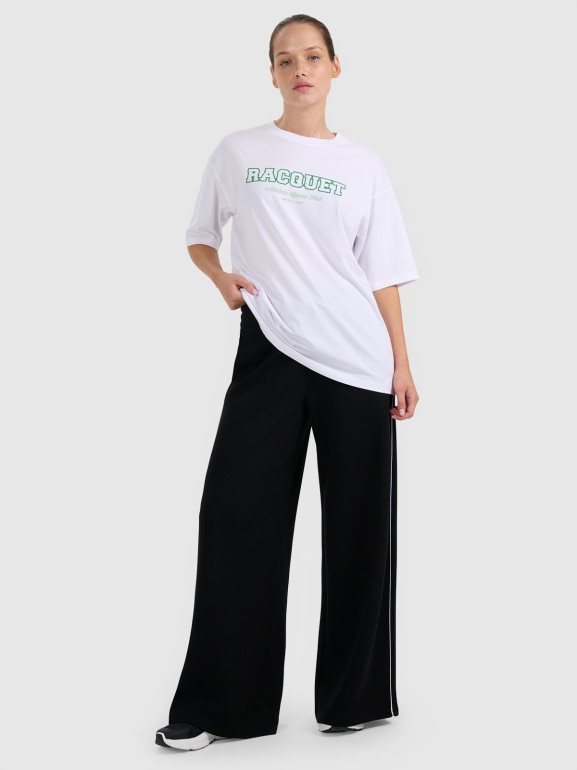 Damski t-shirt z nadrukiem 4F 4FRAW25TTSHF3158 - biały