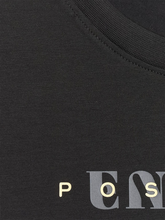 Damski t-shirt z nadrukiem 4F 4FRAW25TTSHF3228 - czarny