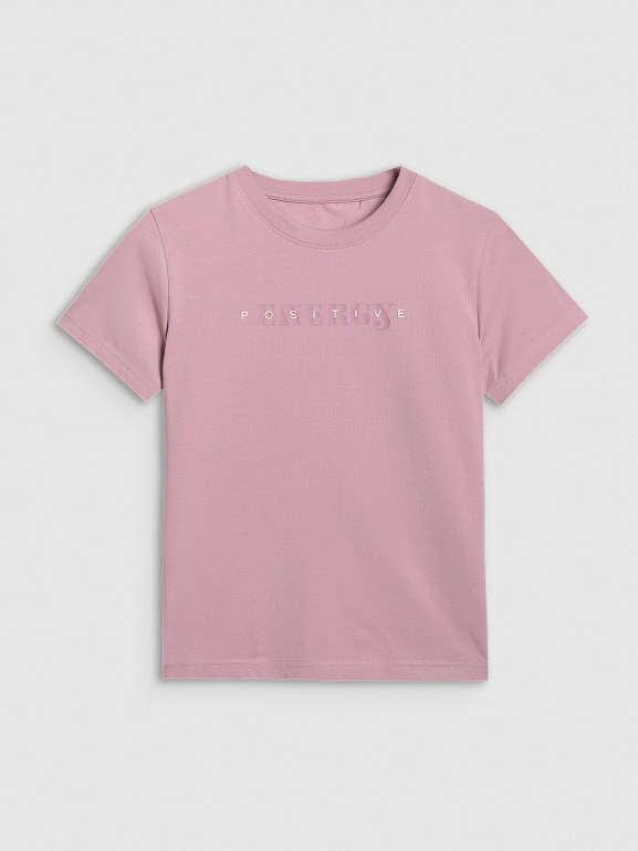 Damski t-shirt z nadrukiem 4F 4FRAW25TTSHF3228 - różowy