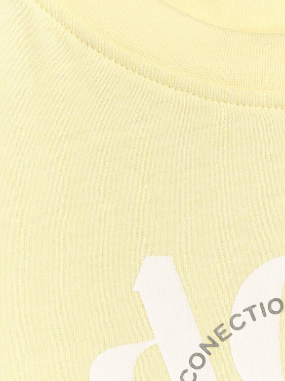 Damski t-shirt z nadrukiem 4F 4FRAW25TTSHF3229 - żółty