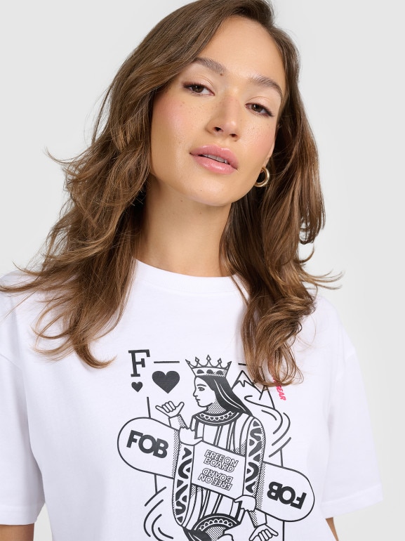 Damski t-shirt z nadrukiem 4F 4FRAW25TTSHF3790 - biały