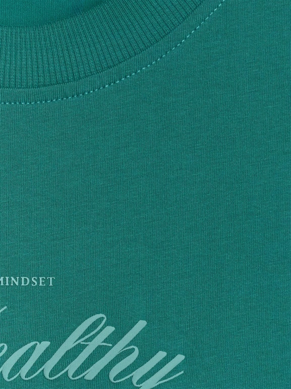 Damski t-shirt z nadrukiem 4F 4FRSS25TTSHF2780 - turkusowy