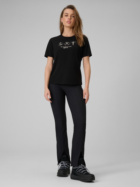Damski t-shirt z nadrukiem 4F 4FRSS26TTSHF3447 - czarny
