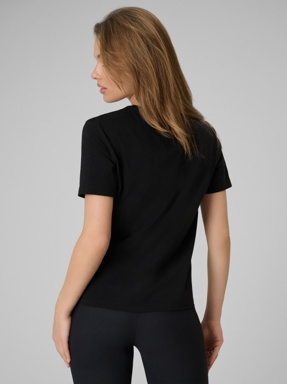 Damski t-shirt z nadrukiem 4F 4FRSS26TTSHF3447 - czarny