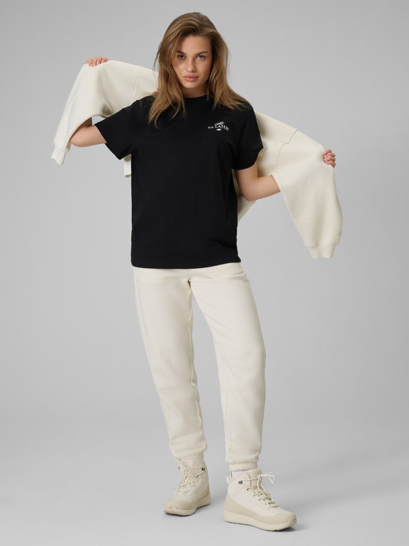 Damski t-shirt z nadrukiem 4F 4FRSS26TTSHF3449 - czarny