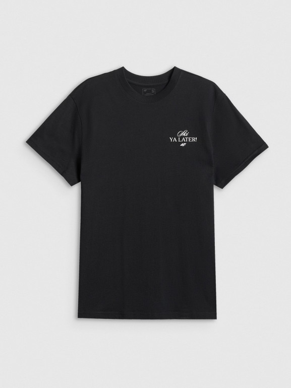 Damski t-shirt z nadrukiem 4F 4FRSS26TTSHF3449 - czarny