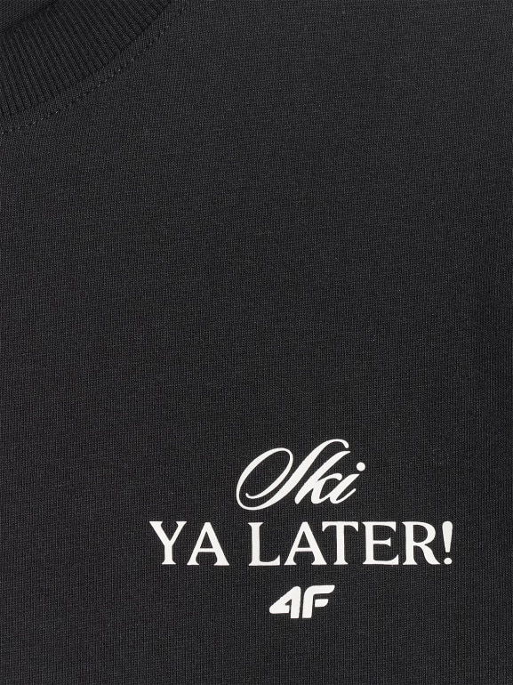 Damski t-shirt z nadrukiem 4F 4FRSS26TTSHF3449 - czarny