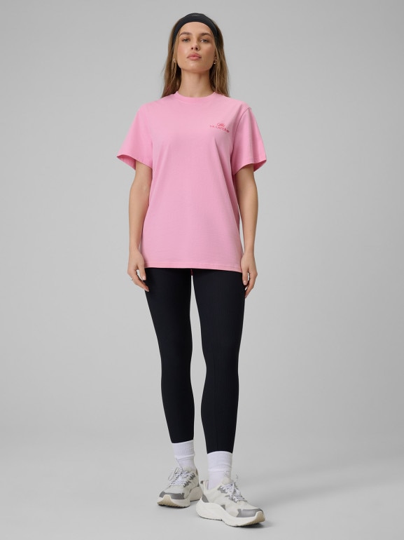 Damski t-shirt z nadrukiem 4F 4FRSS26TTSHF3449 - różowy
