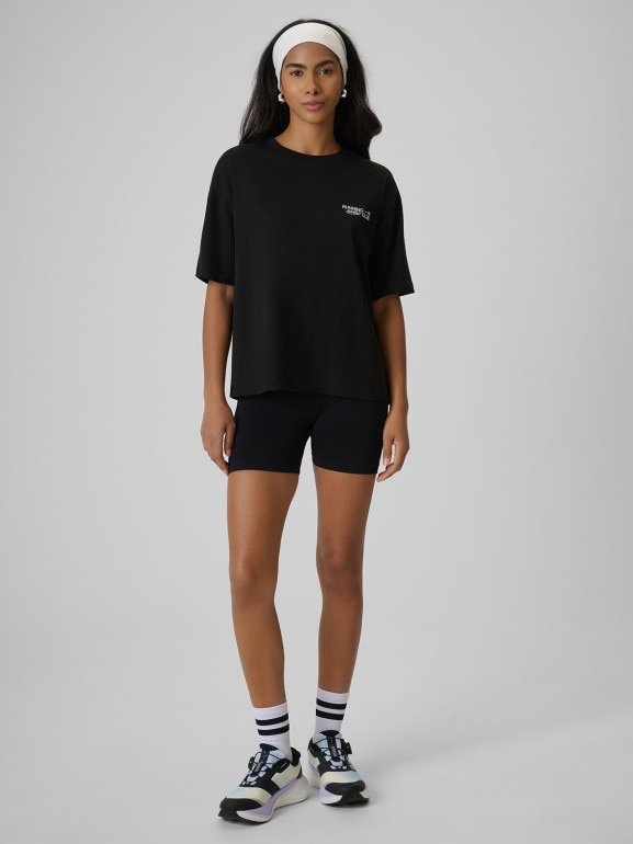Damski t-shirt z nadrukiem 4F 4FRSS26TTSHF3794 - czarny