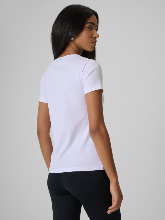 Damski t-shirt z nadrukiem 4F 4FRSS26TTSHF3800 - biały