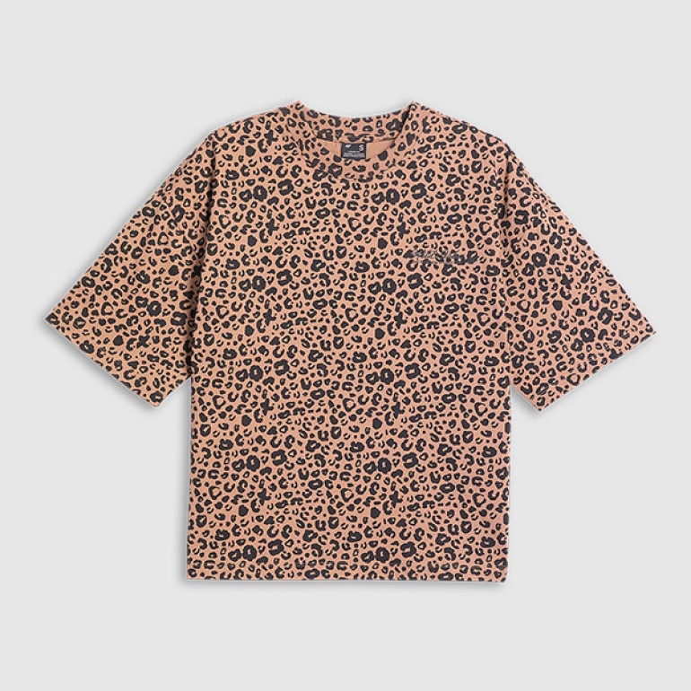 Damski t-shirt z nadrukiem 4F 4FRSS26TTSHF4024 - brązowy