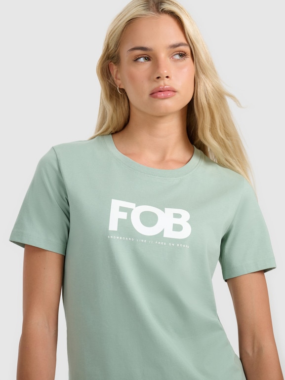 Damski t-shirt z nadrukiem 4F 4FWAW25TTSHF3117 - zielony