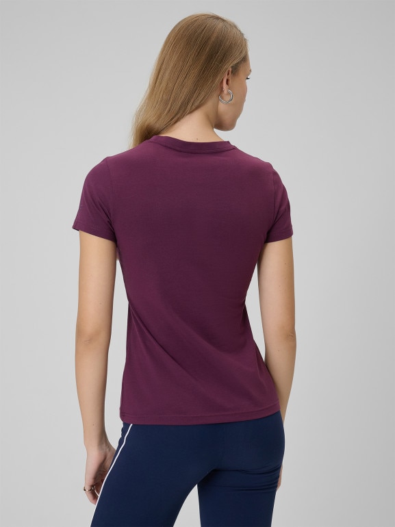 Damski t-shirt z nadrukiem 4F 4FWSS26TTSHF2723 - fioletowy