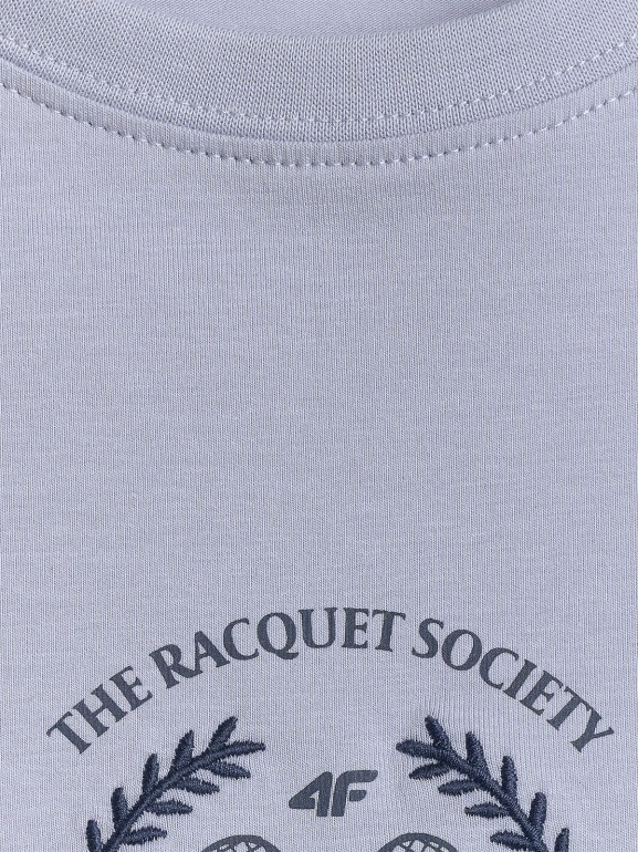 Damski t-shirt z nadrukiem 4F 4FWSS26TTSHF2723 - niebieski