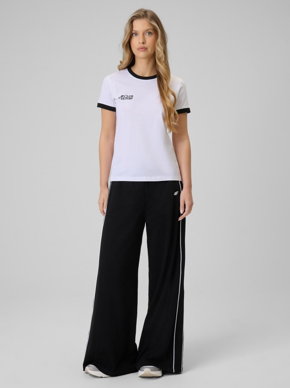 Damski t-shirt z nadrukiem 4F 4FWSS26TTSHF2725 - biały