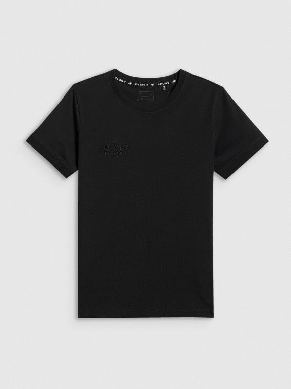 Damski t-shirt z nadrukiem 4F 4FWSS26TTSHF2725 - czarny