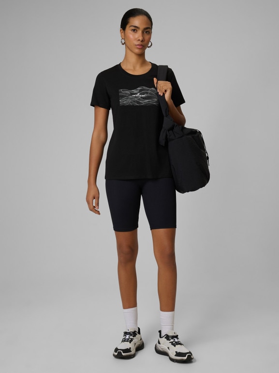 Damski t-shirt z nadrukiem 4F 4FWSS26TTSHF2785 - czarny