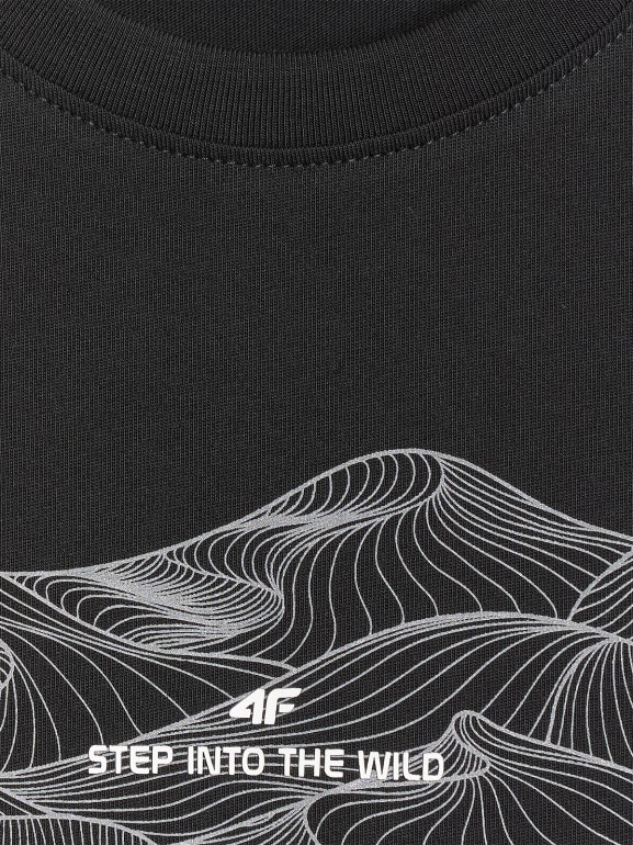 Damski t-shirt z nadrukiem 4F 4FWSS26TTSHF2785 - czarny