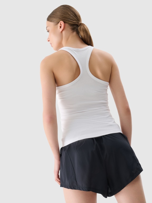 Damski top basic 4F 4FWMM00TSLEF124 - biały