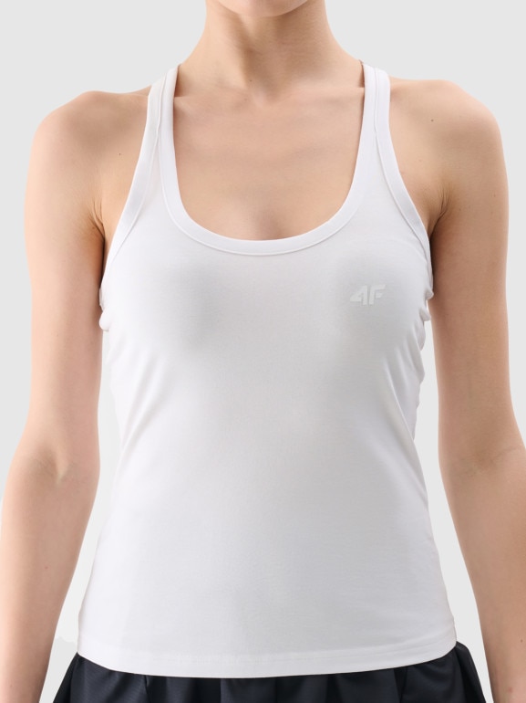 Damski top basic 4F 4FWMM00TSLEF124 - biały